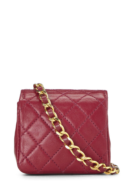 Chanel, Pre-Loved Pink Quilted Lambskin Half Flap Micro, Pink