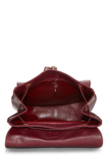 Chanel, Pre-Loved Burgundy Caviar Backpack Medium, Burgundy