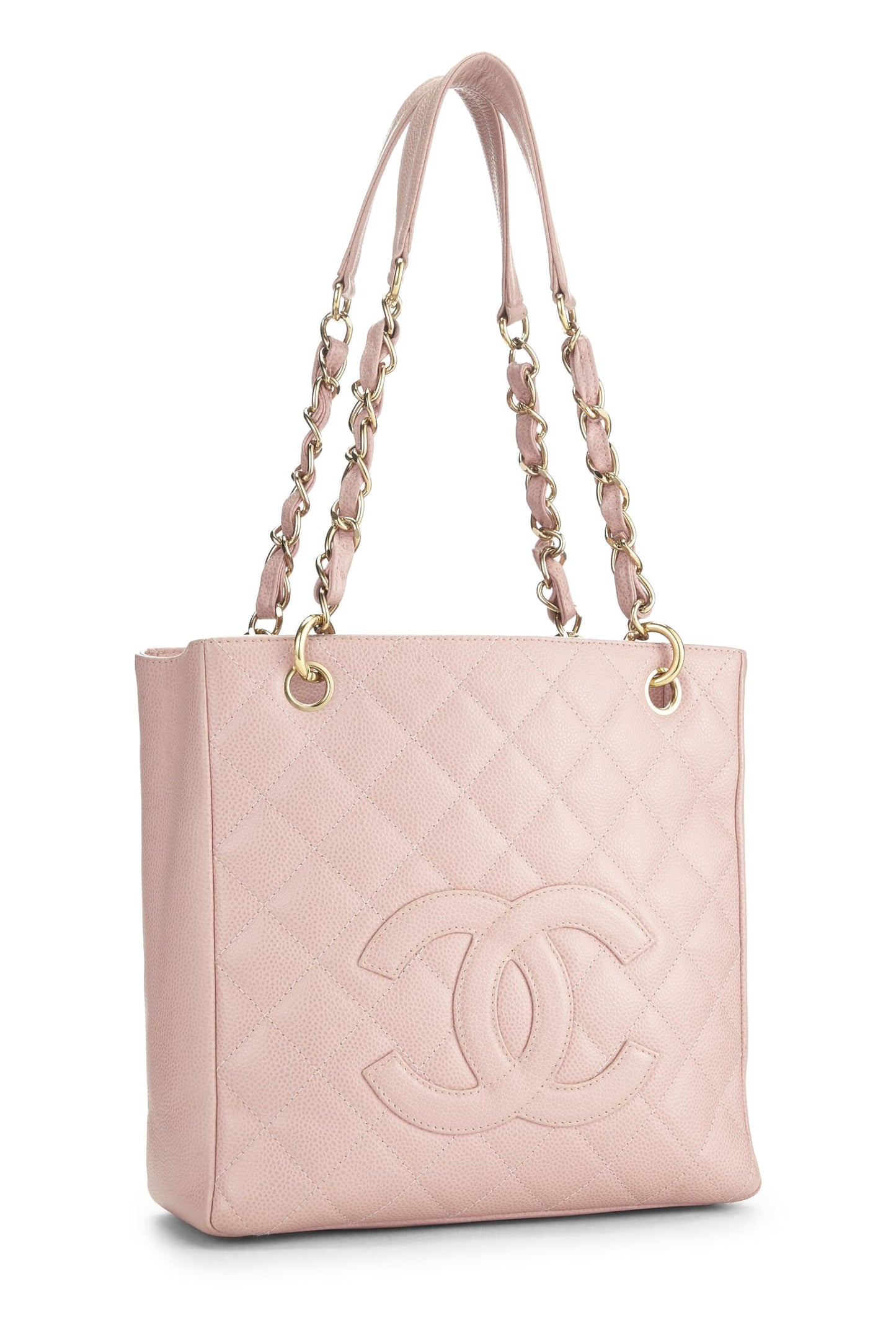 Chanel, Pre-Loved Pink Quilted Caviar Petite Shopping Tote (PST), Pink