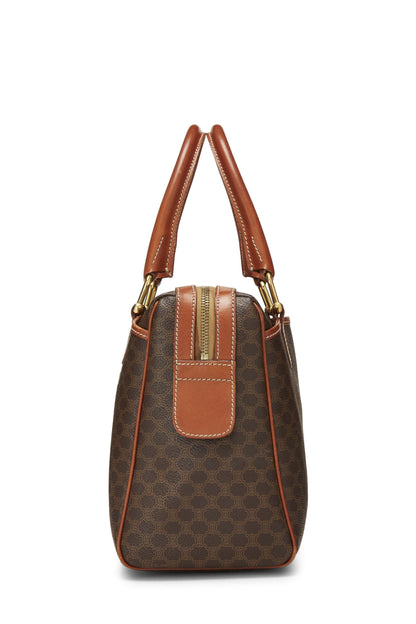 Céline, Pre-Loved Brown Coated Canvas Macadam Boston Bag, Brown