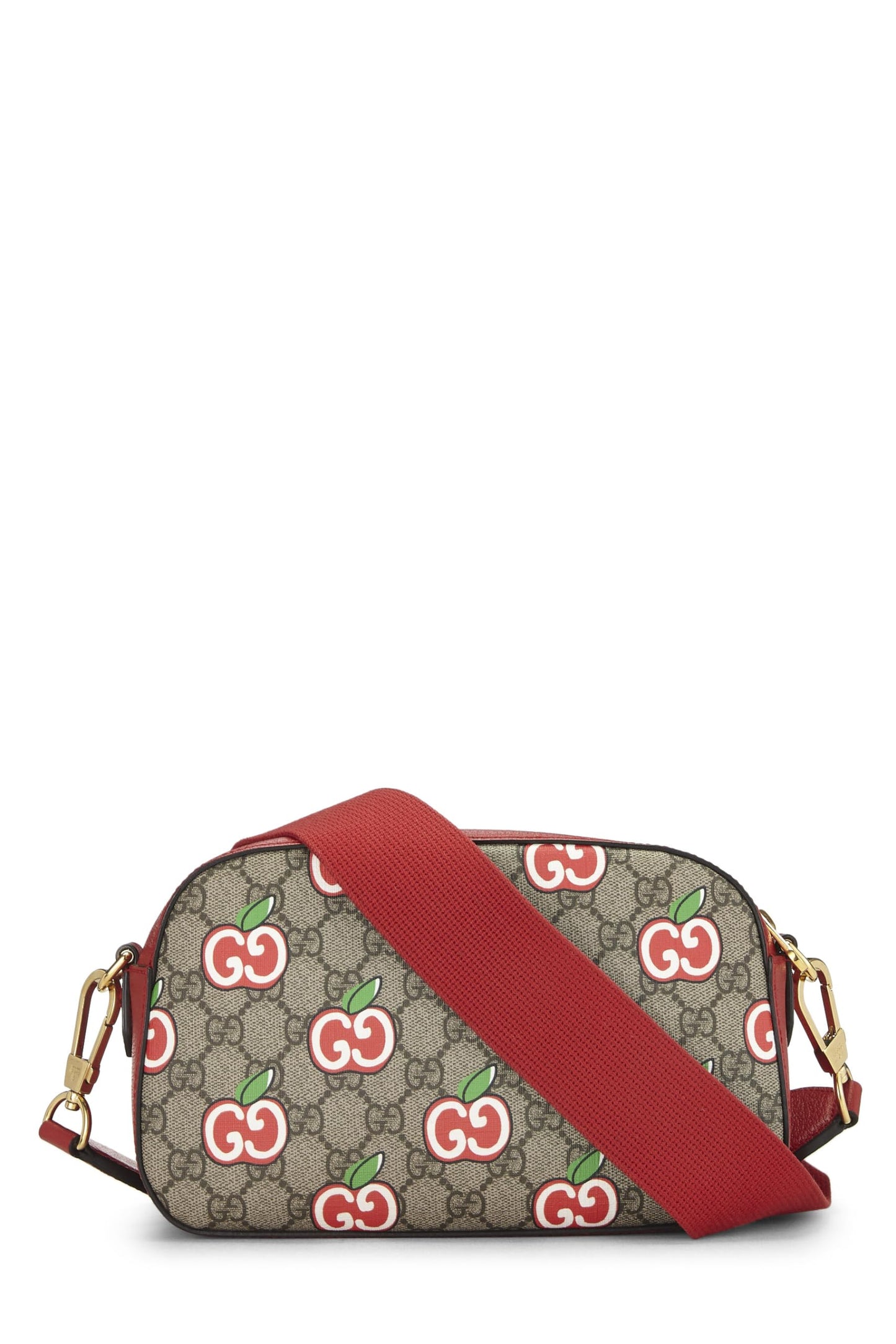 Gucci, Pre-Loved Red Original GG Supreme Canvas Apple Camera Bag, Red