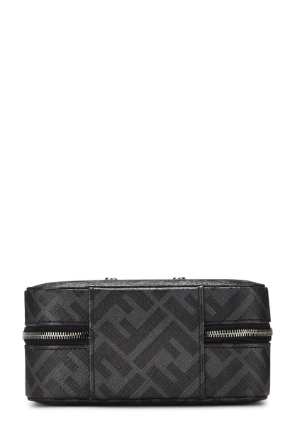 Fendi, Pre-Loved Grey Zucca Jewelry Case, Black