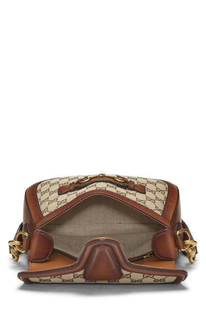 Gucci, sac à bandoulière en toile GG Lady Web d'occasion, petit modèle, marron