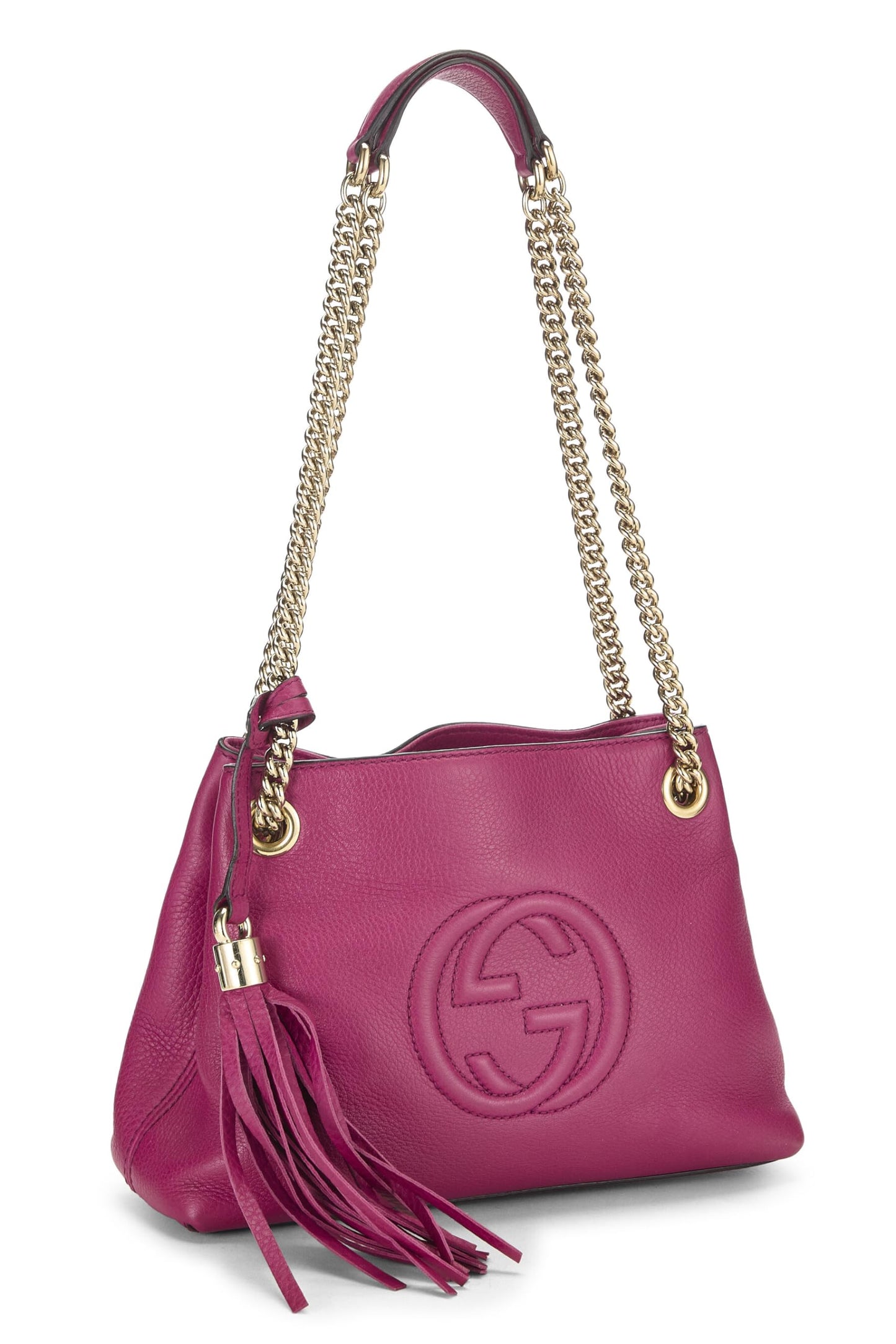 Gucci, Bolso tote pequeño Soho de cuero morado con cadena Pre-Loved, Púrpura