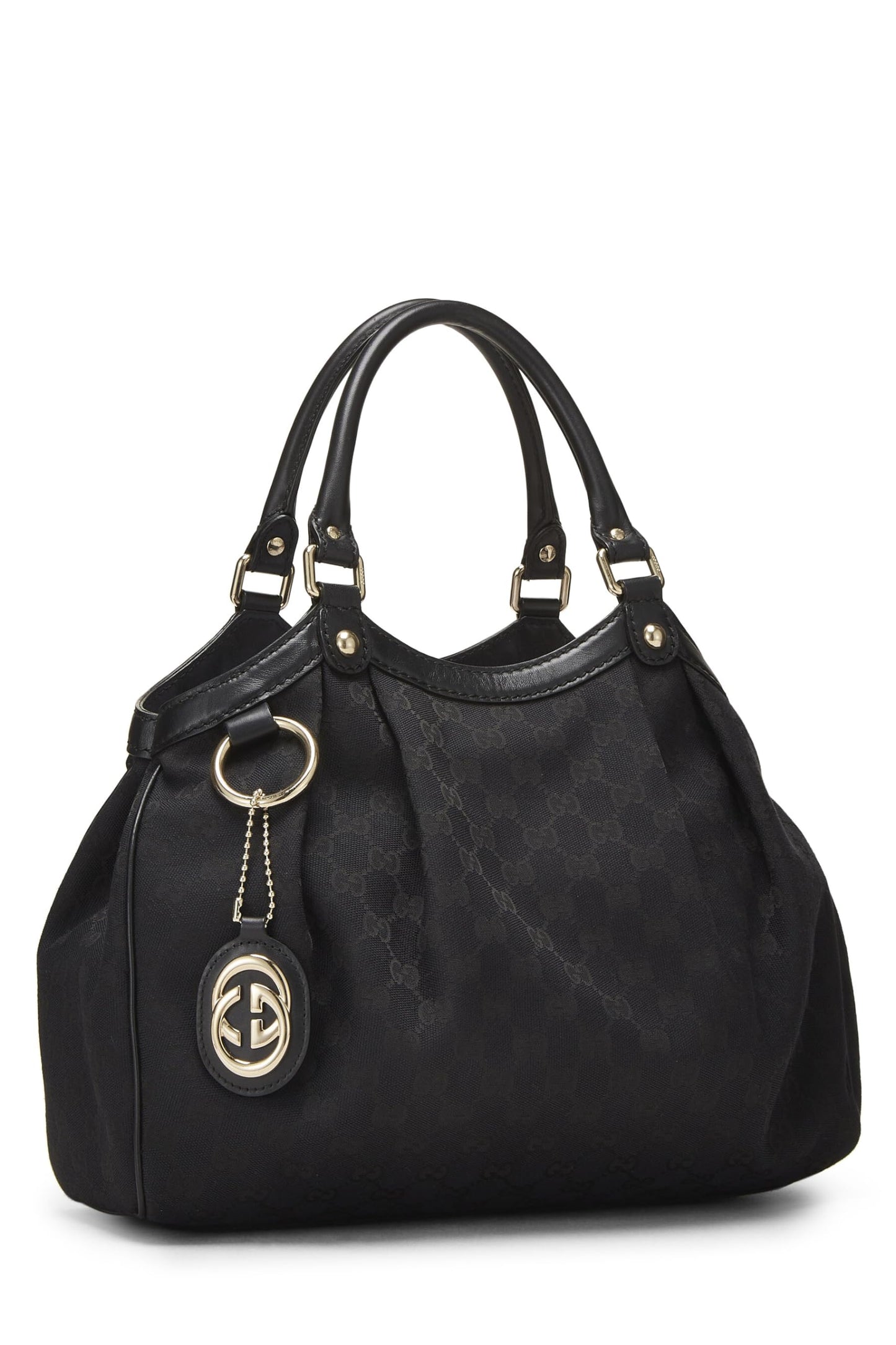 Gucci, sac fourre-tout Sukey en toile noire d'origine GG d'occasion, noir