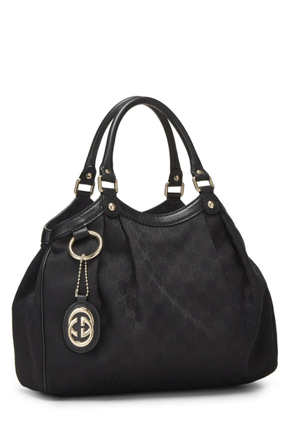 Gucci, Bolso tote Sukey de lona GG original negro Pre-Loved, Negro