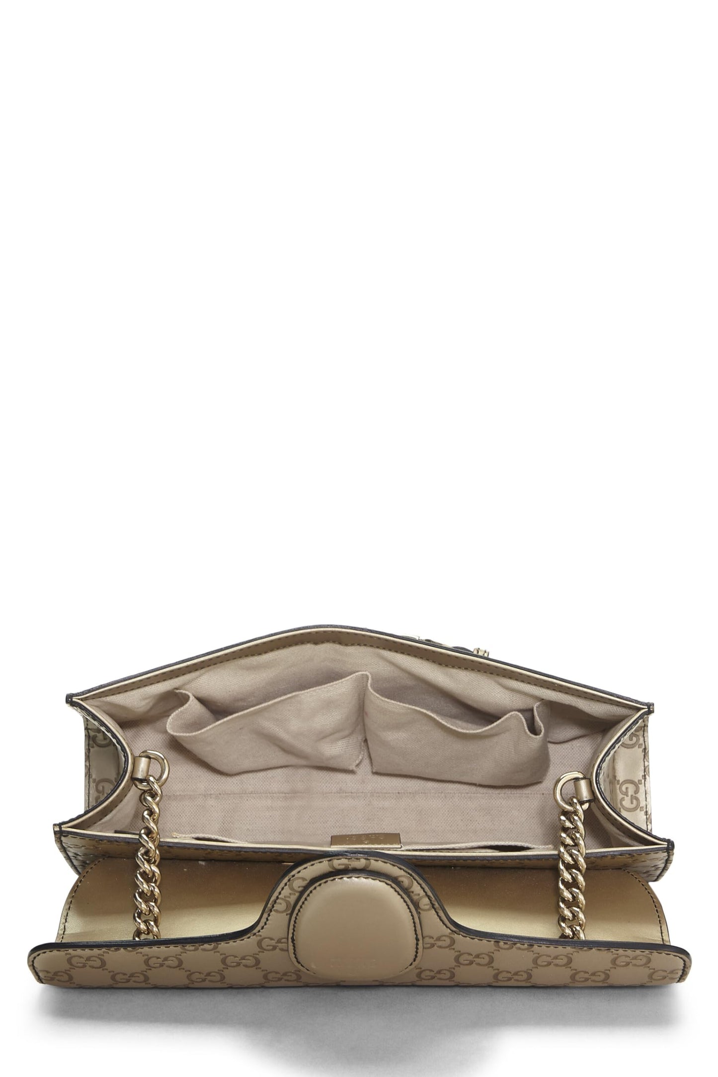 Gucci, sac à bandoulière Emily en cuir Microguccissima doré d'occasion, doré