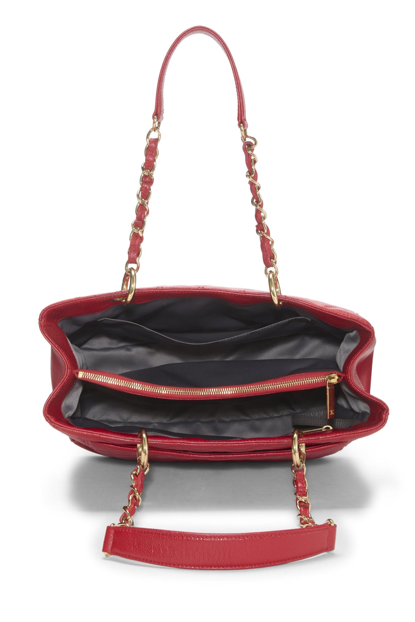 Chanel, Grand sac cabas Red Caviar d'occasion (GST), rouge