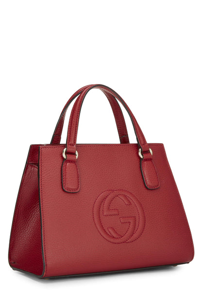 Gucci, Pre-Loved Red Grained Leather Soho Handbag, Red