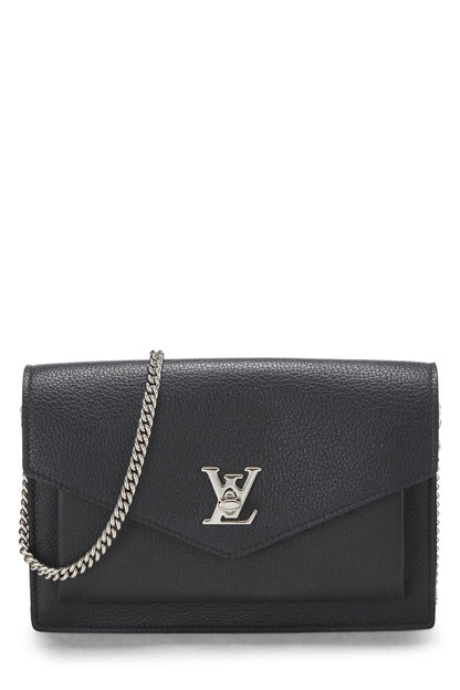 Louis Vuitton, Bolso BB Pre-Loved de cuero negro My Lockme con cadena, Negro