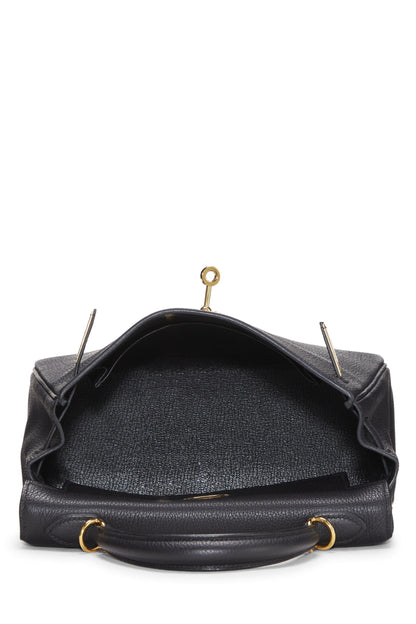 Hermès, Pre-Loved Black Togo Kelly Retourne 25, Negro