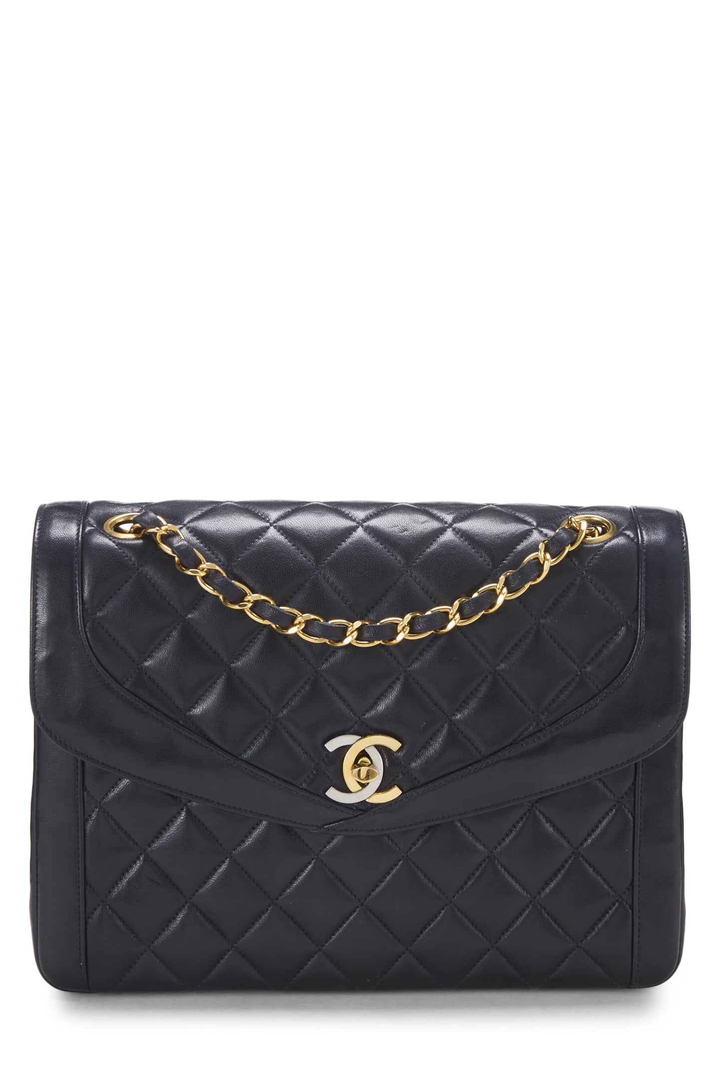 Chanel, Pre-Loved Black Quilted Lambskin Paris Limited Double Flap Small, Navy