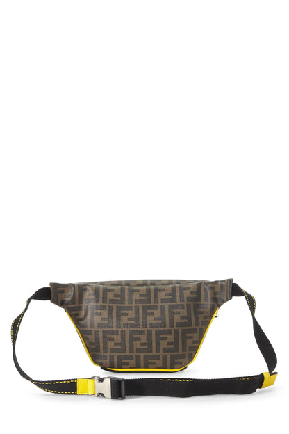 Fendi, Pre-Loved Black Zucca Coated Canvas Waist Pouch, Yellow