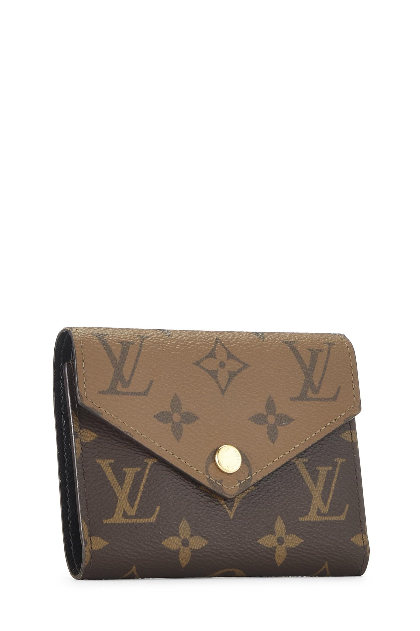 Louis Vuitton, portefeuille Victorine inversé en toile Monogram d'occasion, marron