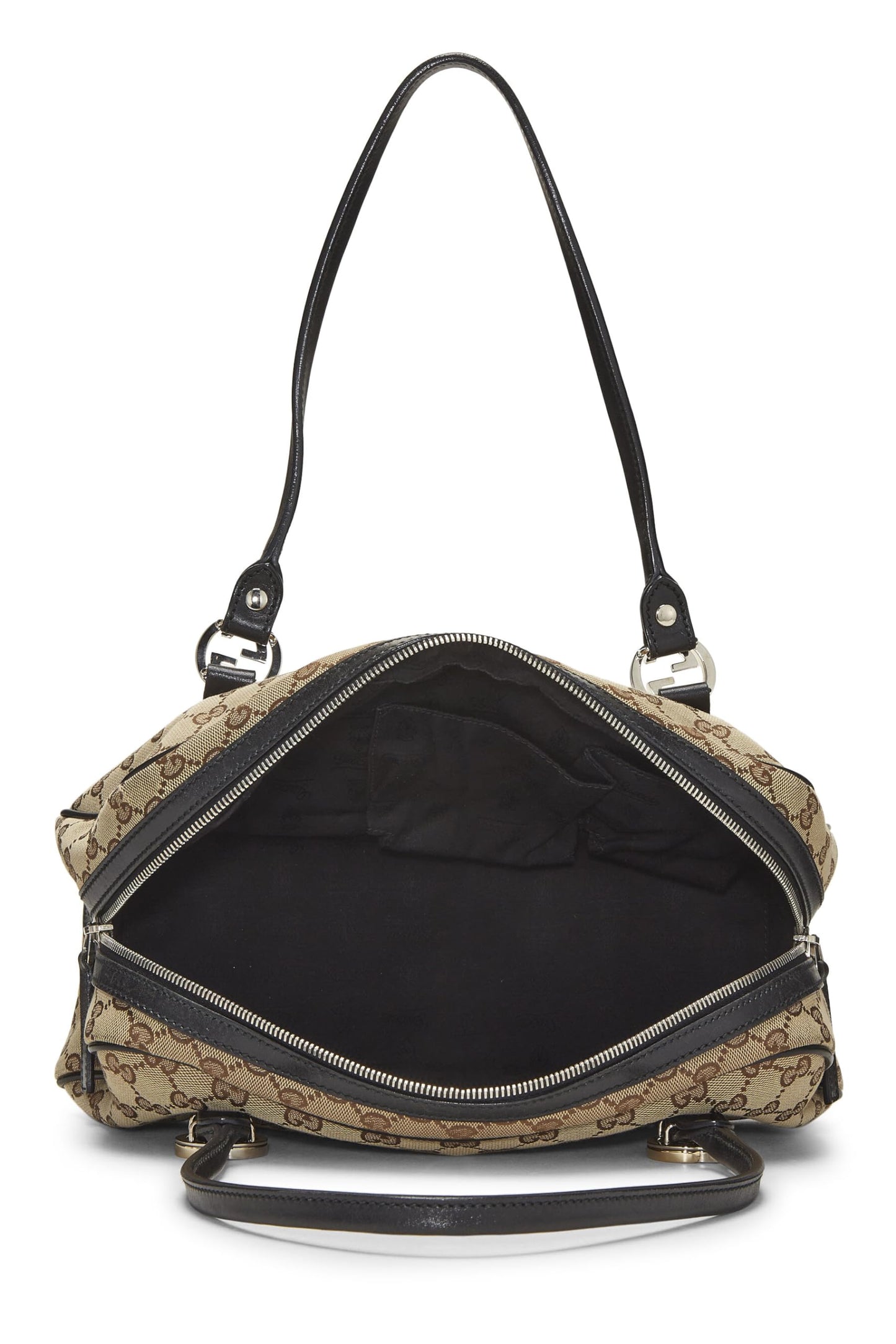 Gucci, sac Boston Twins en toile GG noir d'occasion, noir