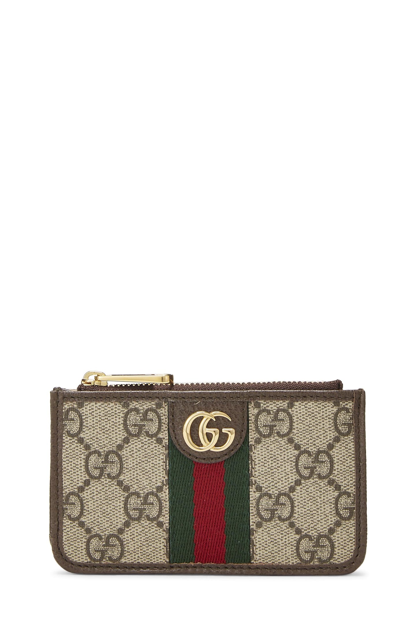 Gucci, porte-cartes Ophidia en toile suprême GG d'origine d'occasion, marron