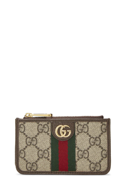 Gucci, Tarjetero Ophidia de lona GG Supreme original Pre-Loved, Marrón