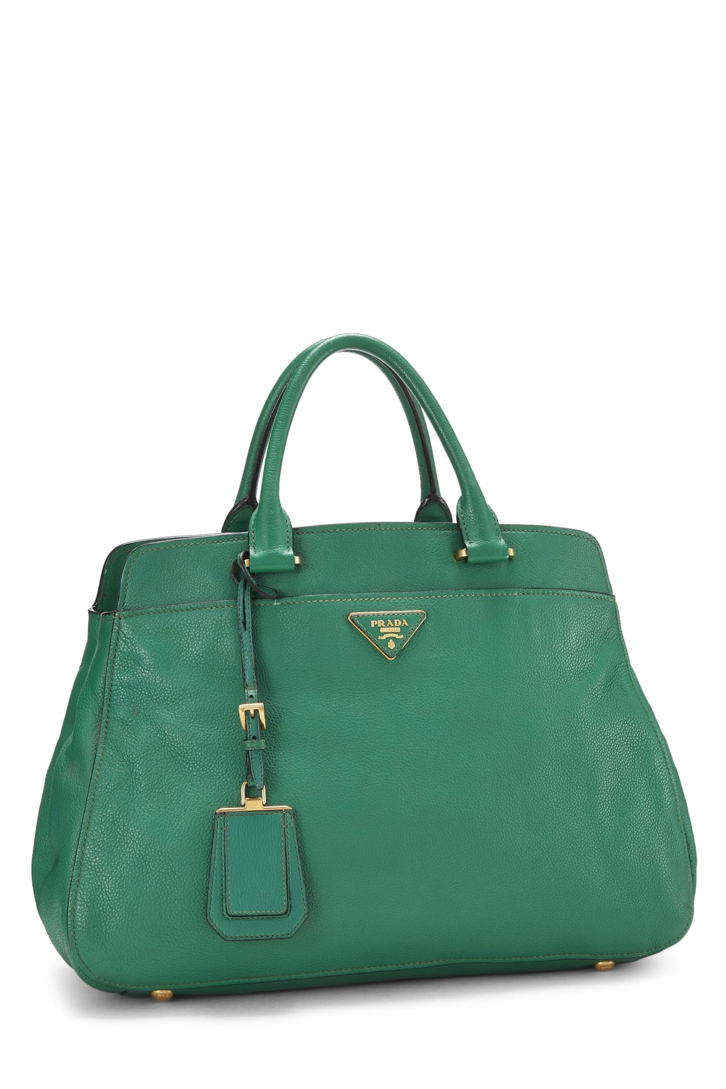 Prada, Sac à main convertible Vitello Daino vert pré-aimé, Vert