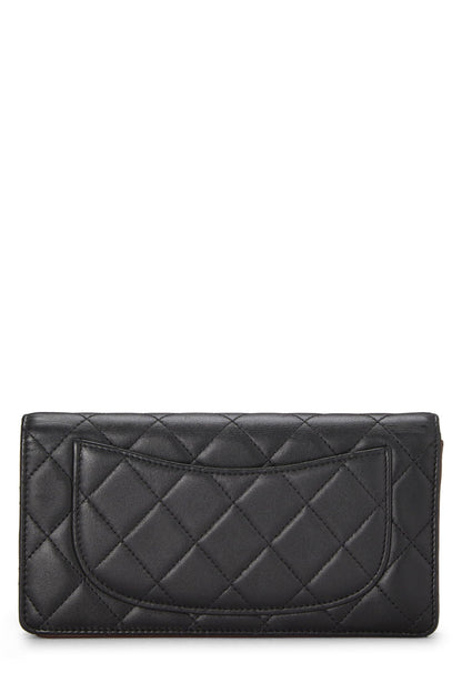 Chanel, Pre-Loved Black Quilted Lambskin Classic Long Flap Wallet, Black