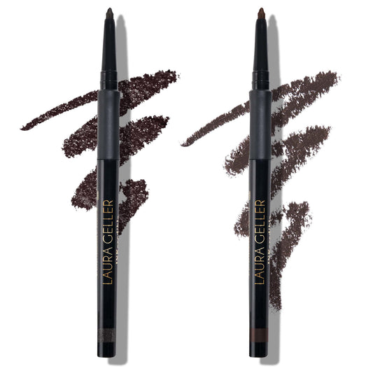 LAURA GELLER NEW YORK INKcredible Gel Eyeliner Duo - Brown Sugar and After Midnight - Waterproof Smudge-Proof Liner - Built in Sharpener