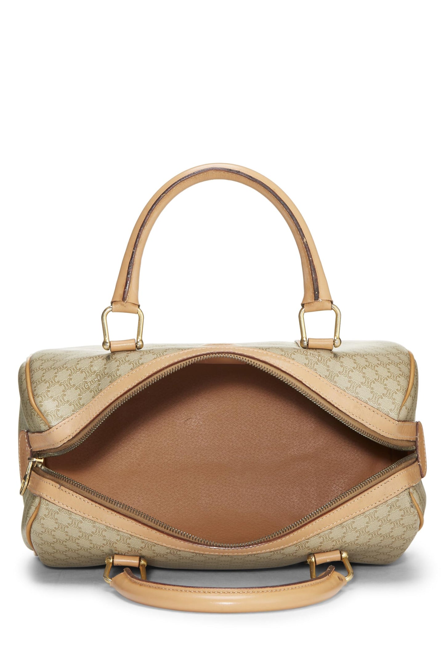 Céline, Pre-Loved Beige Macadam Coated Canvas Handbag, Beige