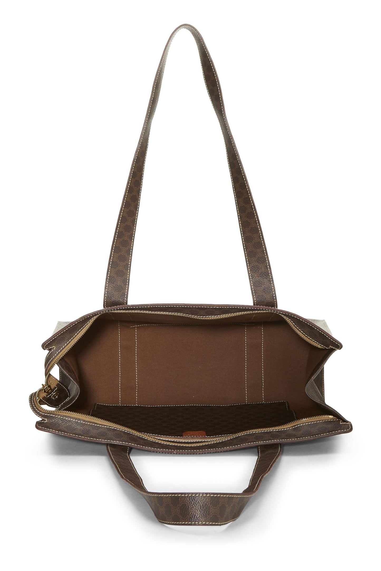 Céline, Pre-Loved Brown Macadam Coated Canvas Tote, Brown