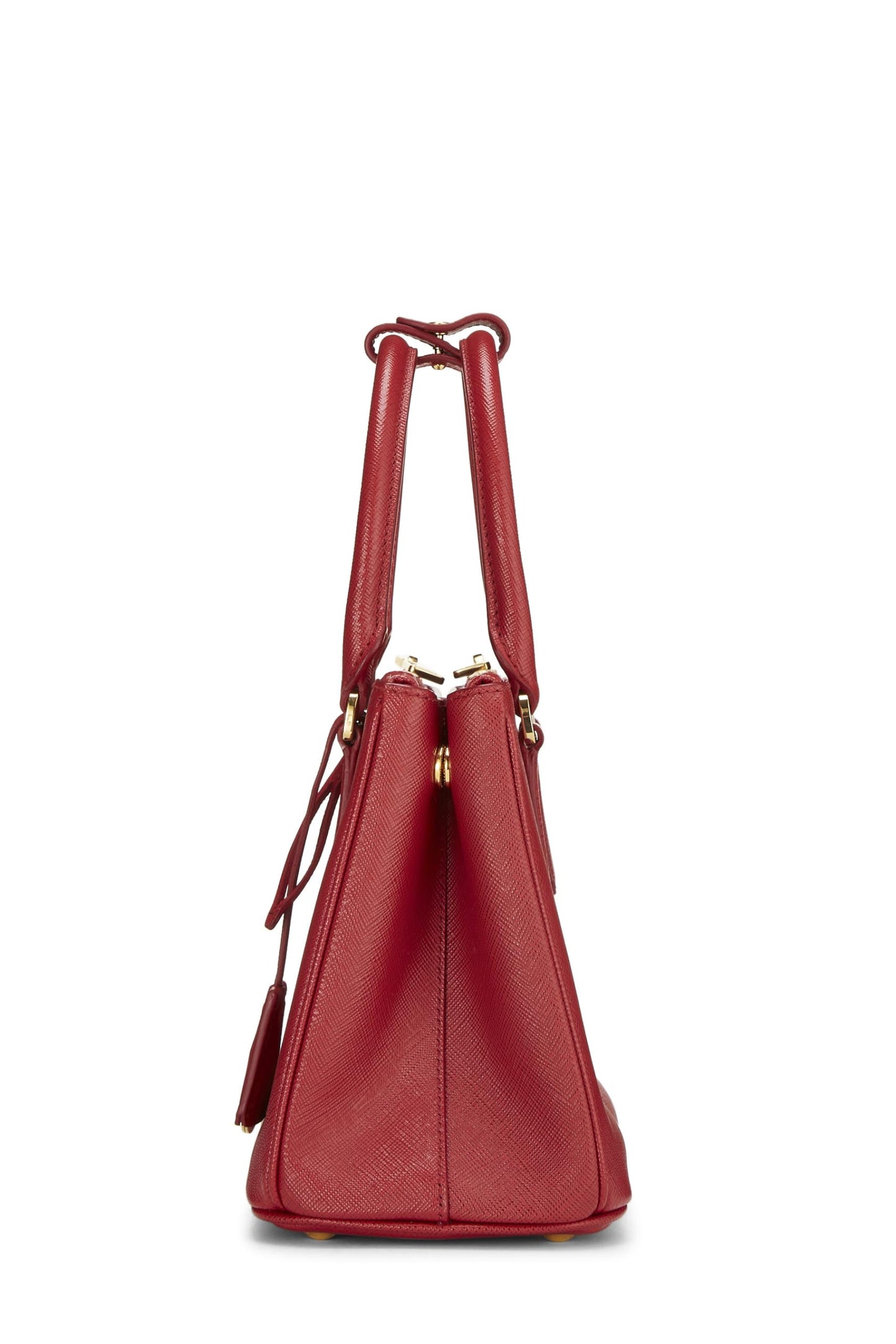 Prada, sac fourre-tout Galleria rouge Saffiano d'occasion, petit modèle, rouge