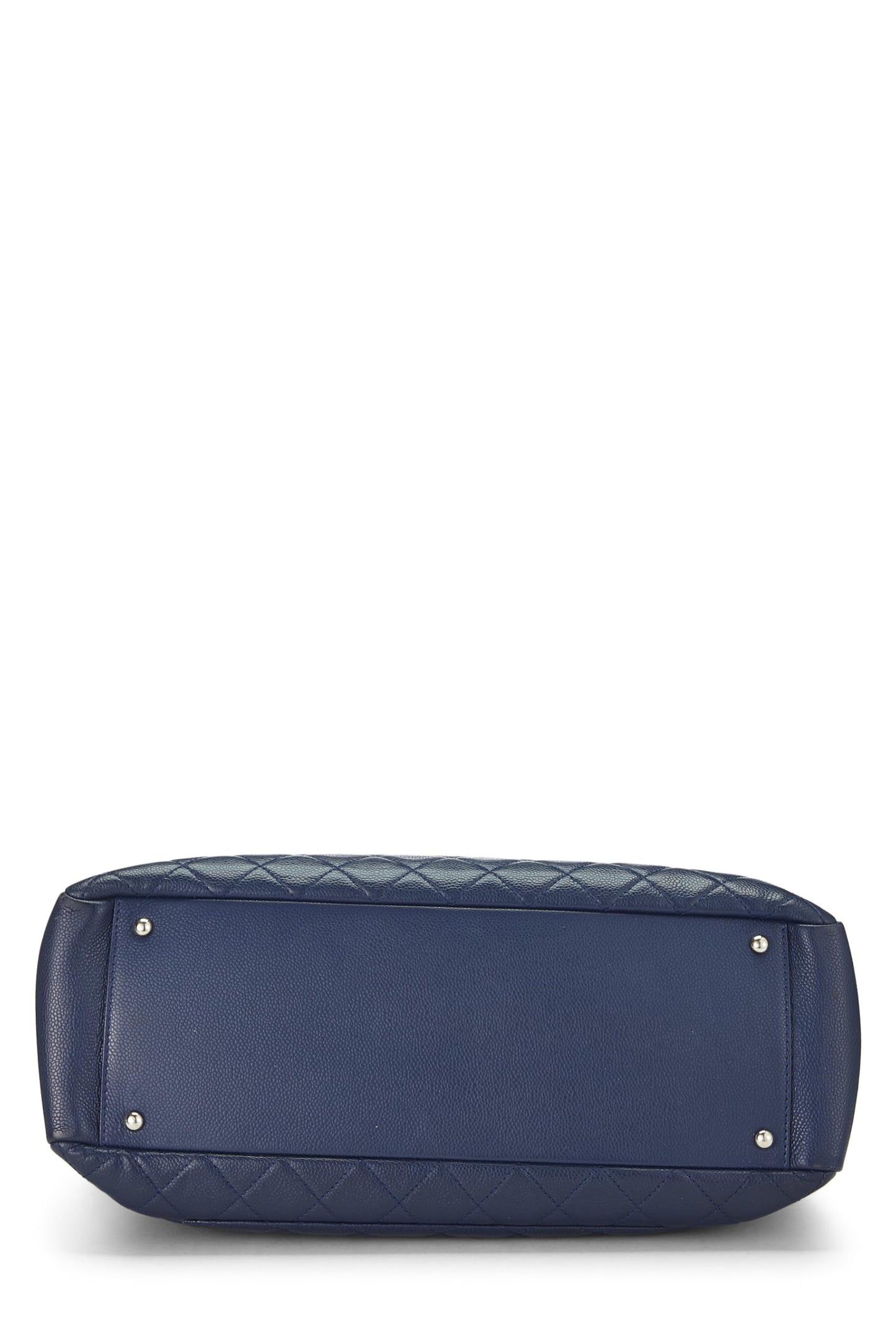 Chanel, Grand sac cabas matelassé bleu marine d'occasion (GST) XL, bleu marine