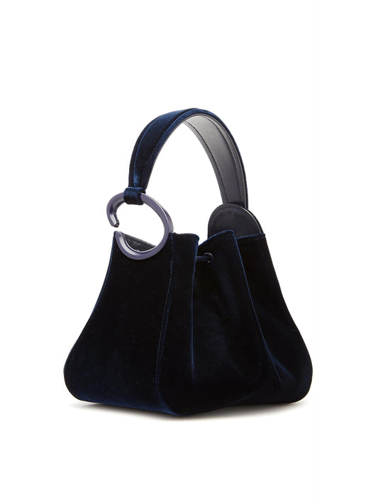 Oscar de la Renta, Velvet O Handle Bag, Navy