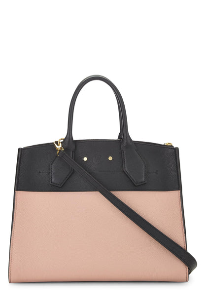 Louis Vuitton, City Steamer MM en cuir de veau bicolore rose et noir d'occasion, rose