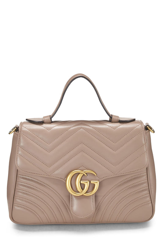 Gucci, sac à bandoulière GG Marmont en cuir rose d'occasion, petit modèle, rose