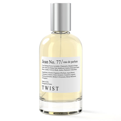 Twist Jean No. 77 - Eau De Parfum Inspired by D. Fahrenheit, Perfume duradero para hombres, Sin parabenos, Vegano, Ingredientes limpios, Fragancia - Spray 100 ml | 3.4 fl. oz.