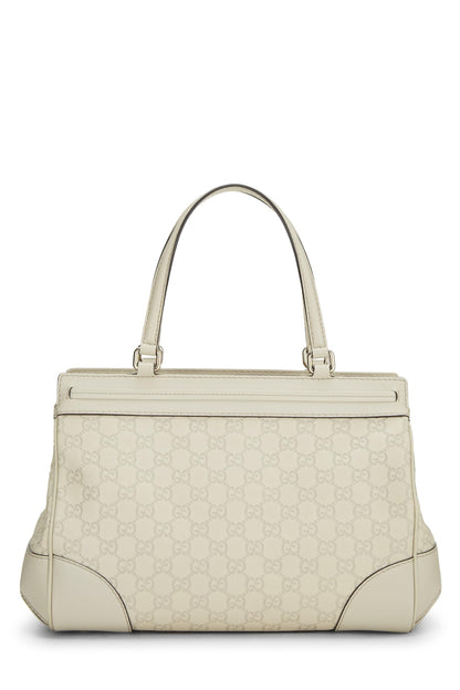 Gucci, sac fourre-tout double Mayfair Guccissima blanc d'occasion, blanc