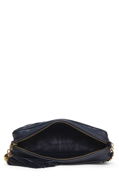 Chanel, Pre-Loved Navy Lambskin Diamond 'CC' Camera Bag Medium, Navy