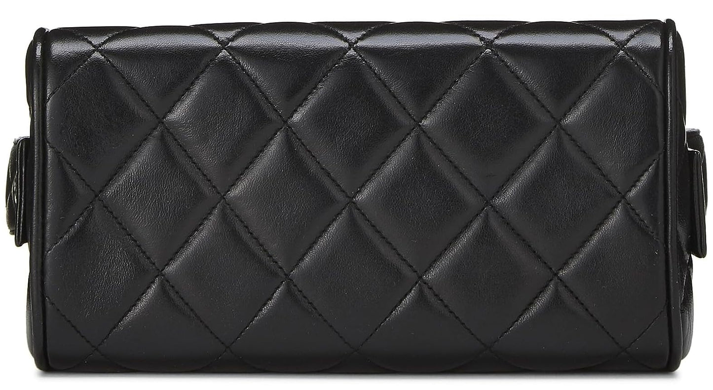 Chanel, Bolso tipo caja de piel de cordero acolchado negro Pre-Loved, Negro