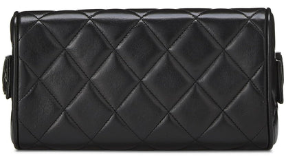 Chanel, Bolso tipo caja de piel de cordero acolchado negro Pre-Loved, Negro