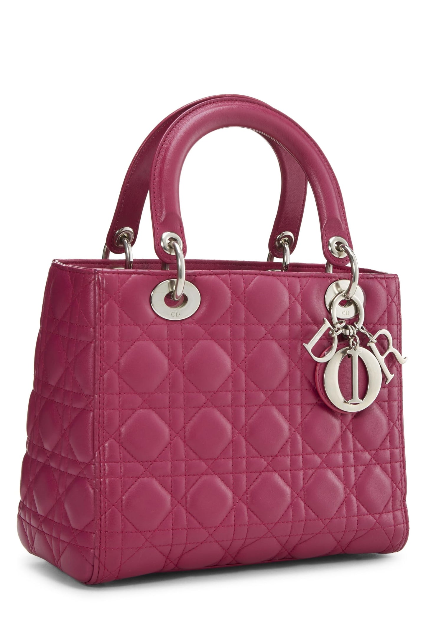 Dior, Lady Dior Medium en cuir d'agneau matelassé Cannage violet d'occasion, violet