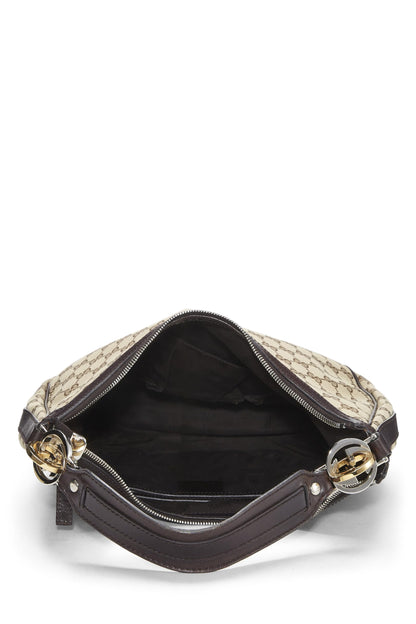 Gucci, sac hobo Twins en toile GG d'origine d'occasion, marron