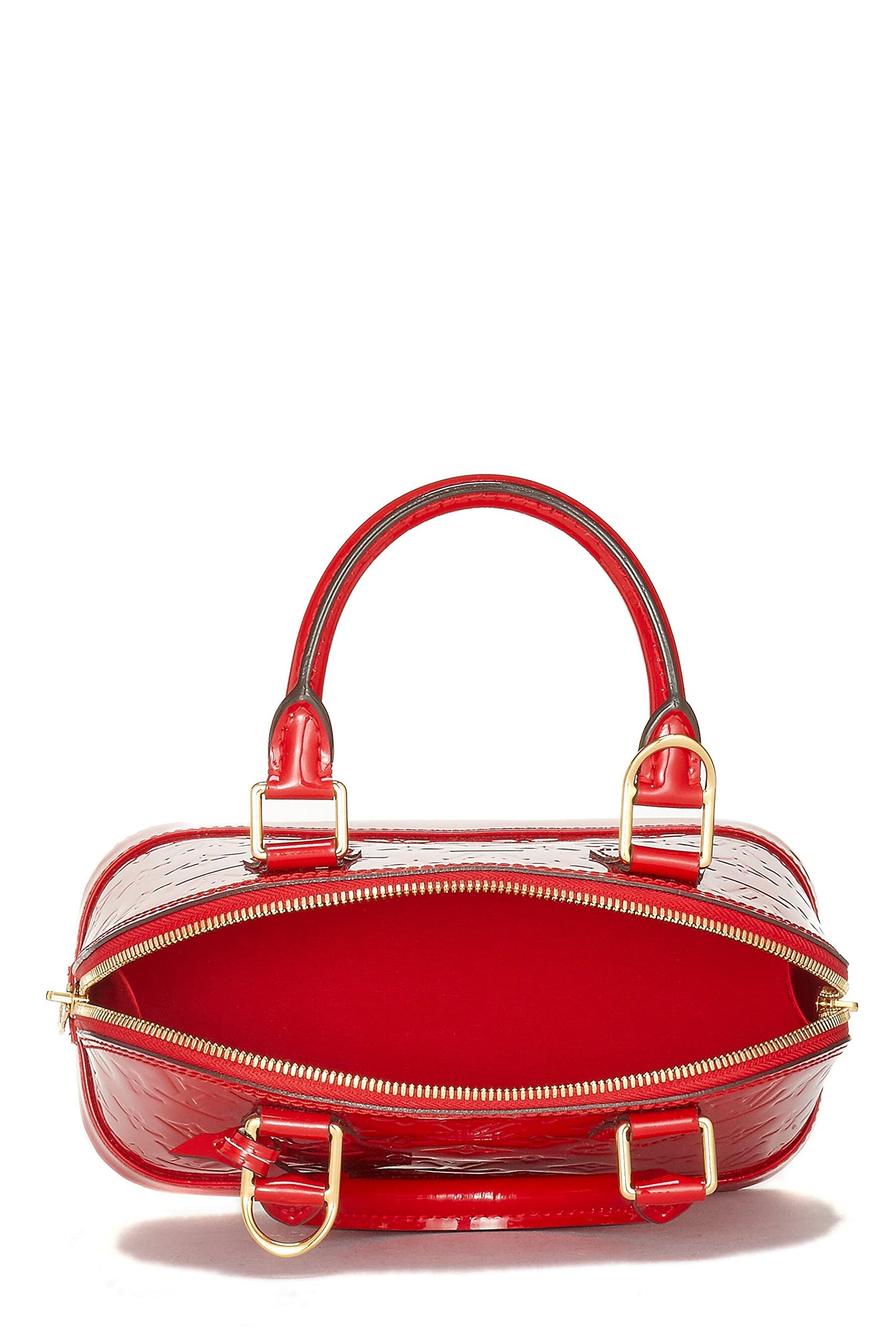 Louis Vuitton, Pre-Loved Cerise Monogram Vernis Alma BB, Rojo