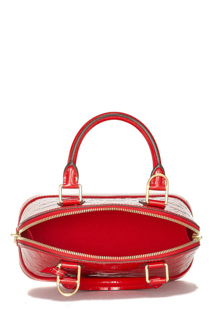 Louis Vuitton, Pre-Loved Cerise Monogram Vernis Alma BB, Rojo