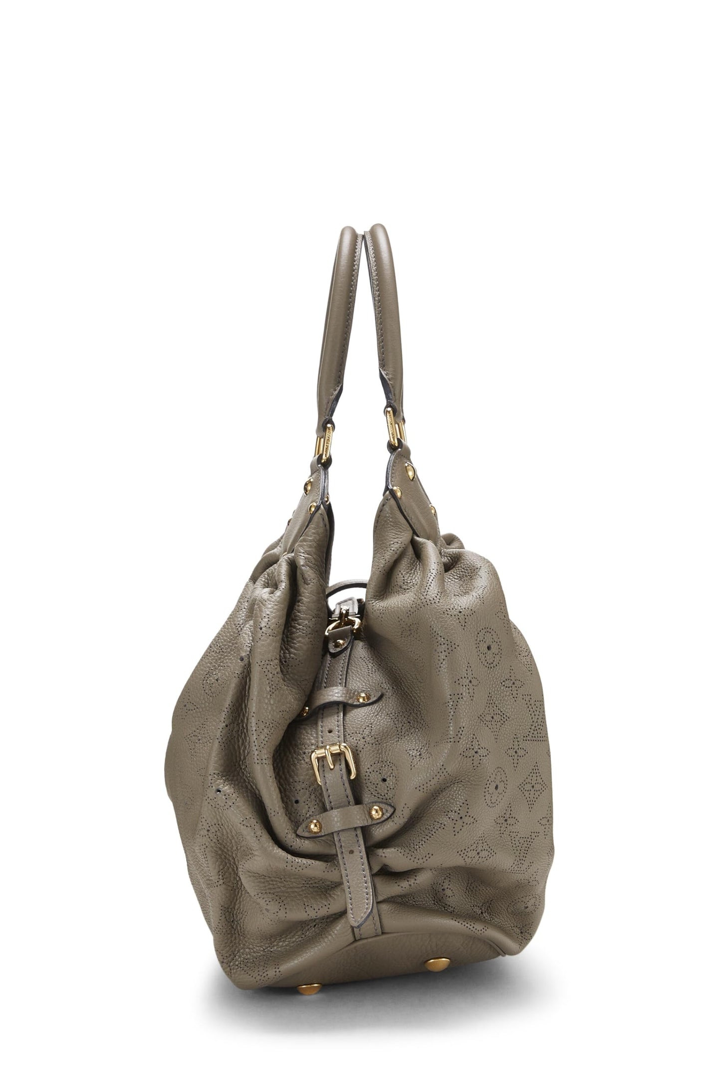 Louis Vuitton, Mahina grande de cuero con monograma gris Pre-Loved, Gris