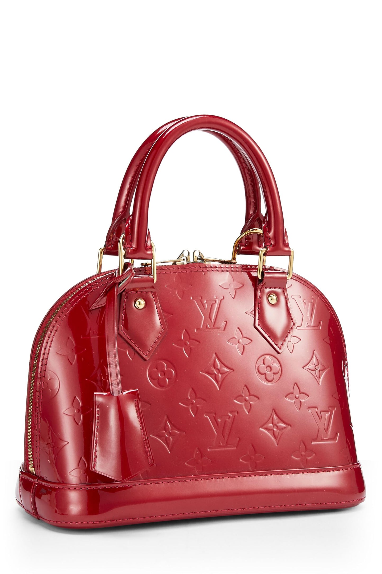 Louis Vuitton, Pre-Loved Cerise Monogram Vernis Alma BB, Rojo