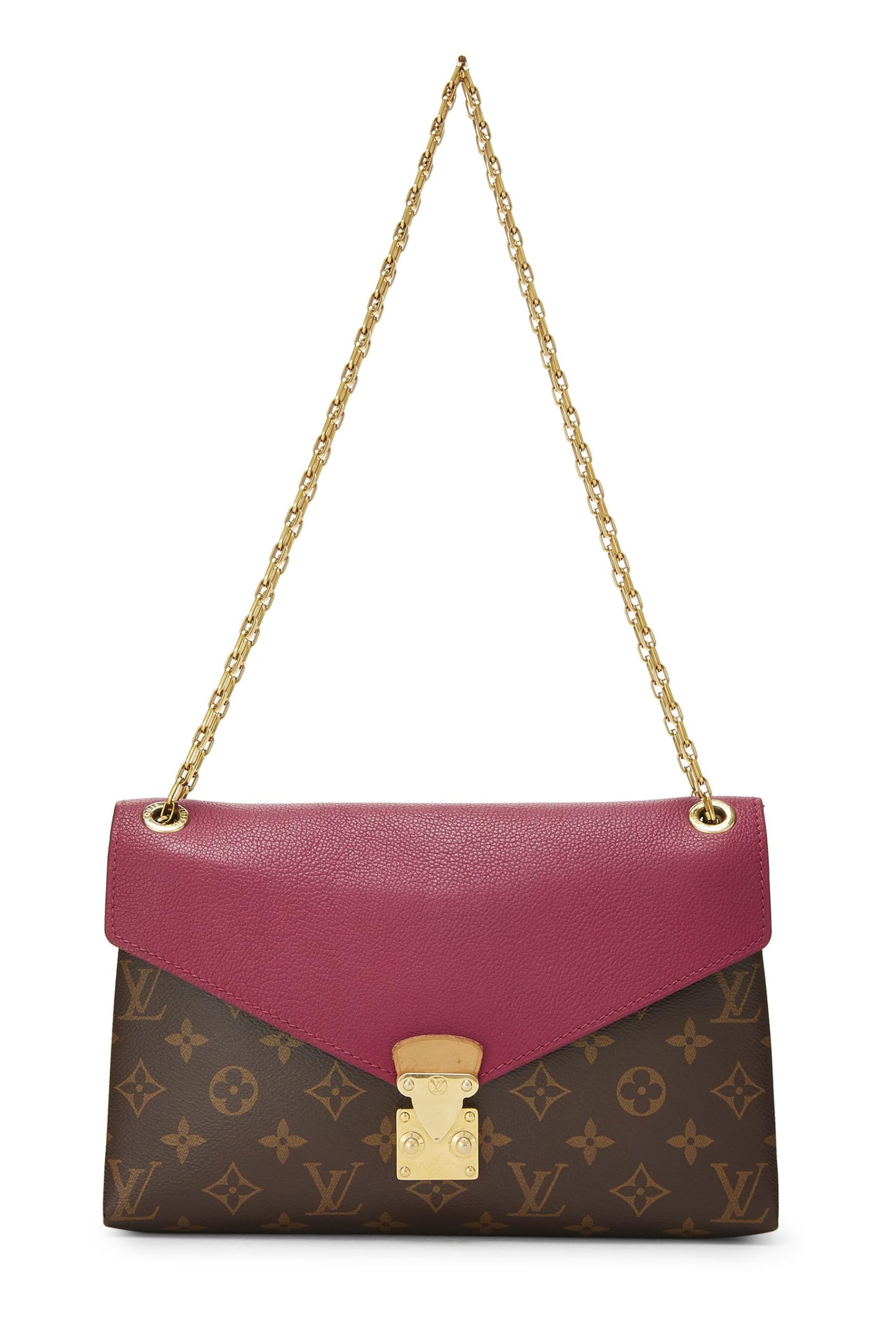 Louis Vuitton, Bolso Pallas con cadena de lona con monograma morado Pre-Loved, Púrpura