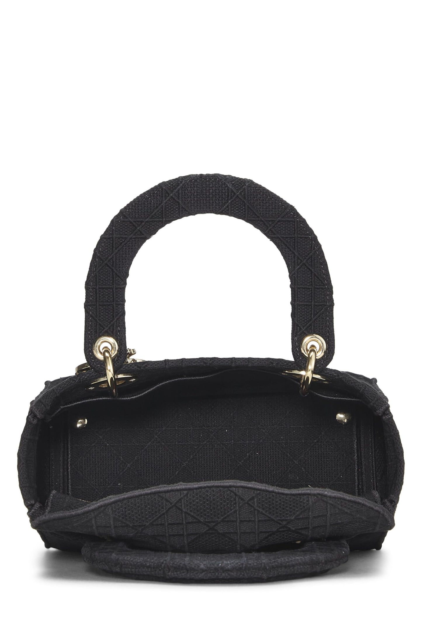 Dior, Pre-Loved Black Cannage Canvas Lady D-Lite Medium, Negro