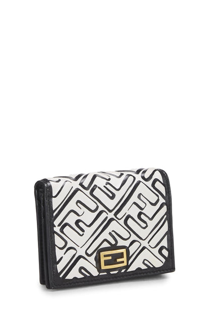 Fendi, Pre-Loved Joshua Vides x Fendi Black & White Zucca Embossed Compact Wallet, Multi