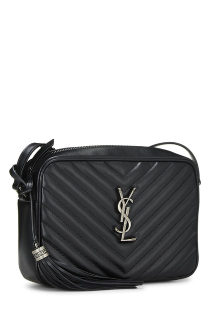 Yves Saint Laurent, sac à main Lou en cuir de veau matelassé noir d'occasion, noir