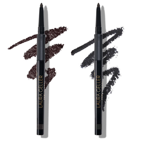 LAURA GELLER NEW YORK INKcredible Gel Eyeliner Duo - Blackbird and After Midnight - Waterproof Smudge-Proof Liner - Built in Sharpener