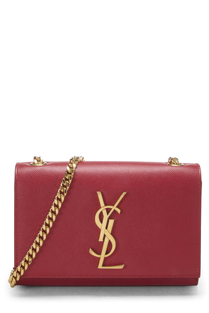 Yves Saint Laurent, sac à chaîne Kate Mini en cuir rouge d'occasion, rouge