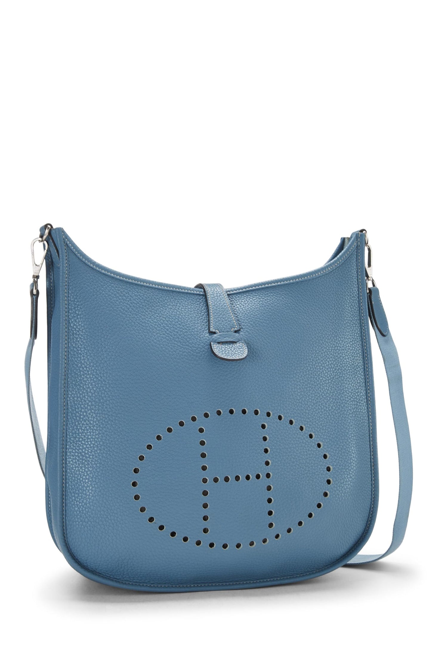 Hermès, Pre-Loved Blue Clemence Evelyne III GM, Blue