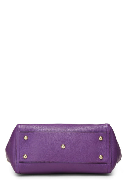 Gucci, Pre-Loved Purple Grained Leather Soho Top Handle Bag, Purple